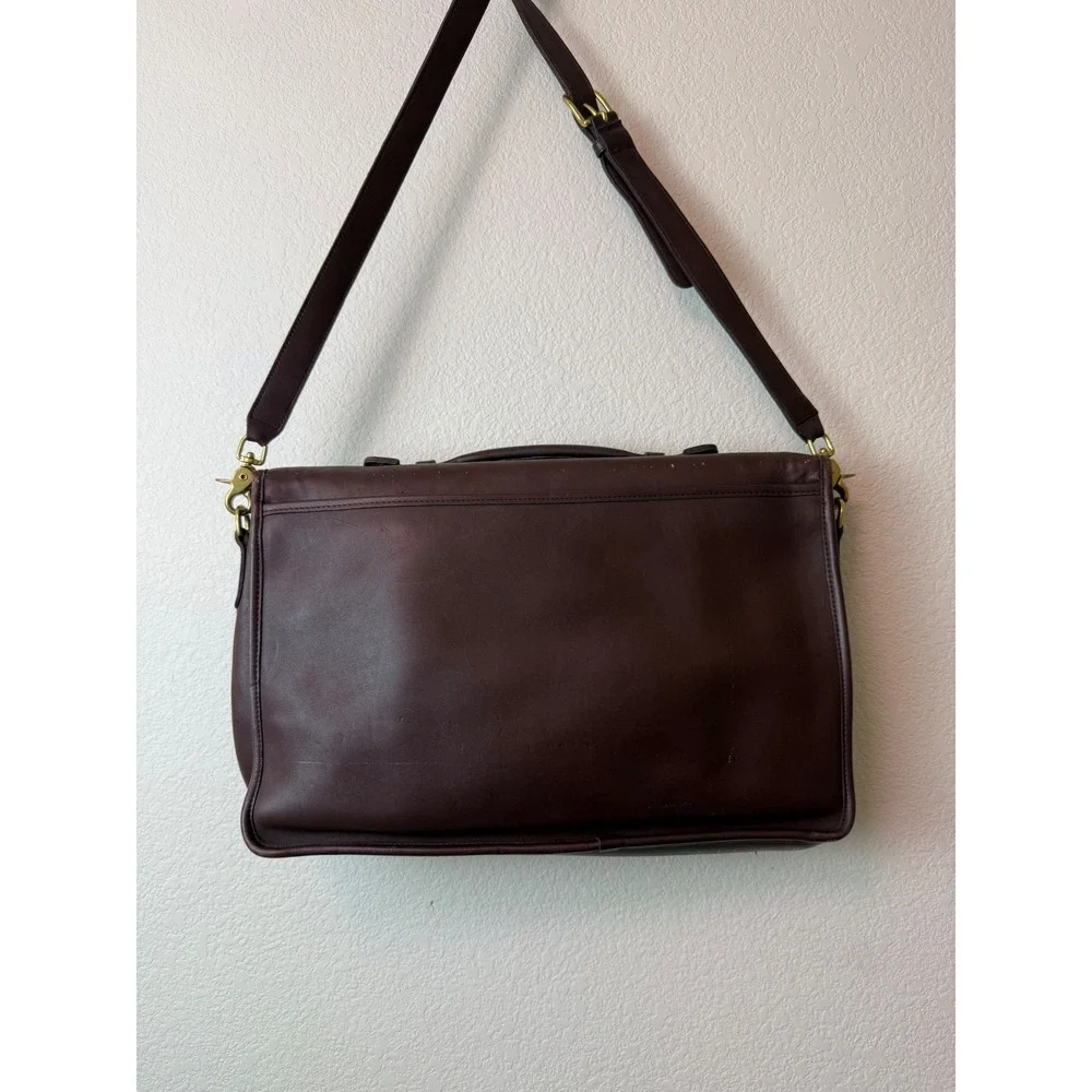 Vintage Coach Lexington Briefcase Mahogany Brown Leather Messenger Bag 5266